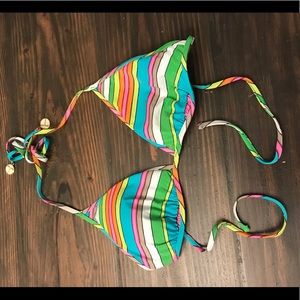 Trina Turk rainbow triangle bikini top